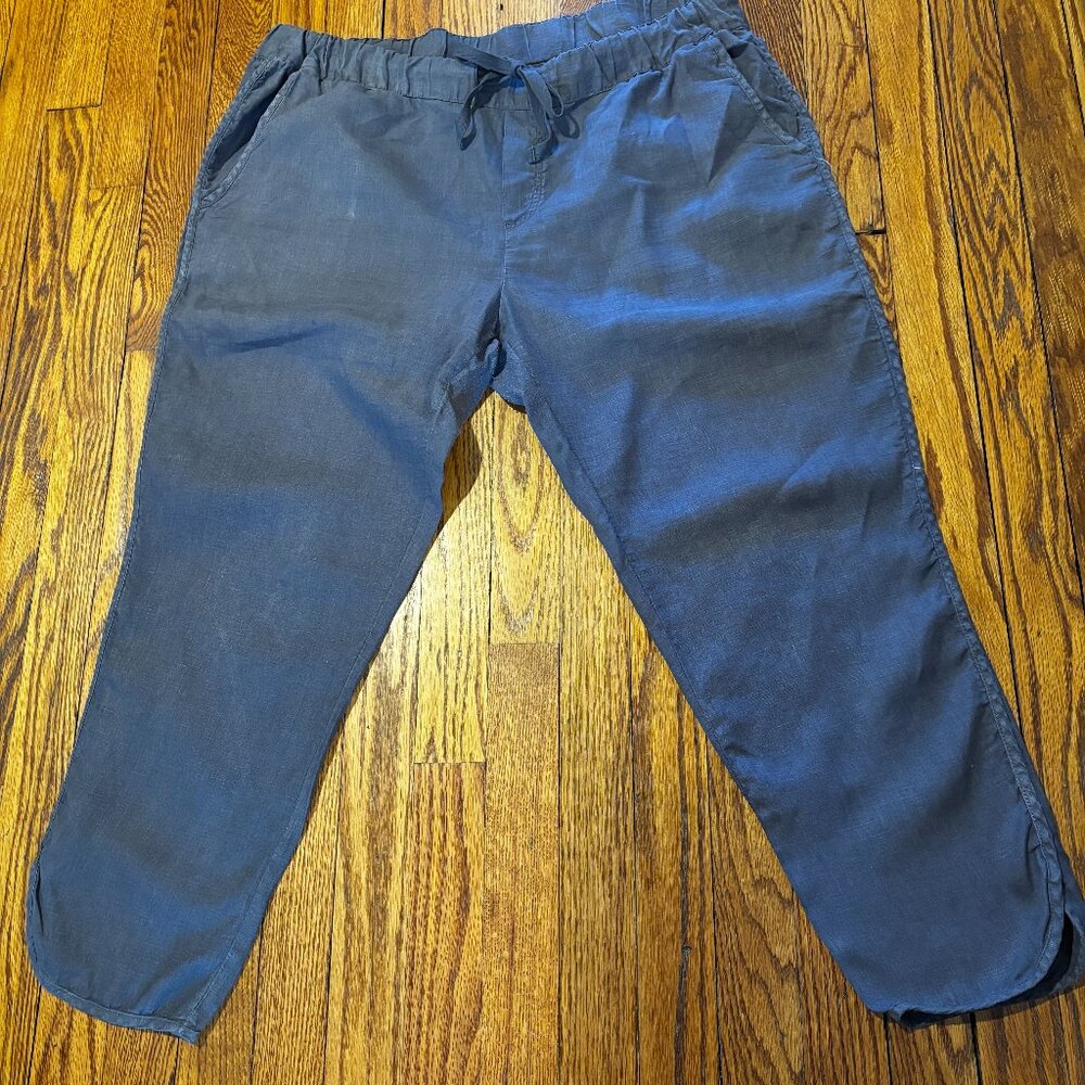 Caslon Linen elastic waist pant, Grey